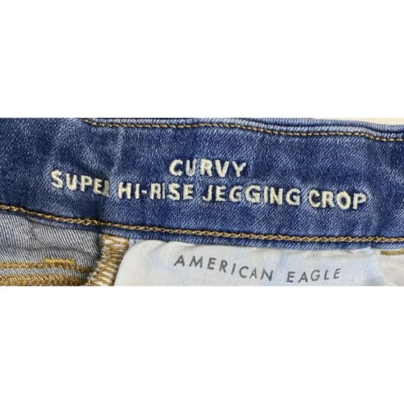 American Eagle Womens Curvy Super Hi Rise Jeggings Crop Jeans Sz 10 (28x26) - Picture 11 of 11
